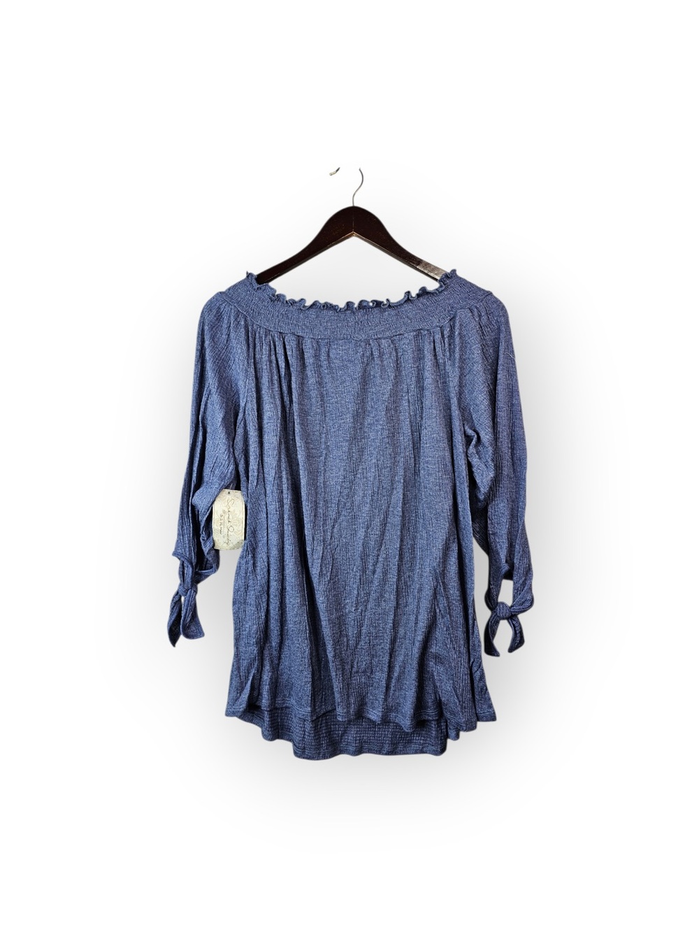 NWT French Sunday Blue Off-The-Shoulder Tie-Sleeve Top - Small - Picture 5 of 5